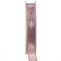 Product Decorative ribbon snowflake decorative ribbon pink W15mm L15m