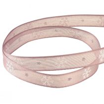 Product Decorative ribbon snowflake decorative ribbon pink W15mm L15m