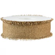 Product Decorative Ribbon Brown Gold Fringes W40mm L15m