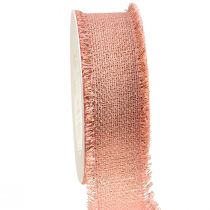 Product Decorative Ribbon Fringe Ribbon Pink Gold W40mm L15m