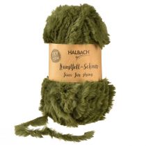 Product Green faux fur cord – fluffy decorative cord 50g 30m