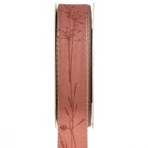 Product Silk ribbon autumn with grasses decorative ribbon red 25mm 18m