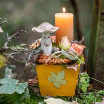 Product Planter Wooden Shabby Chic Wooden Box Yellow 11×14.5×14cm