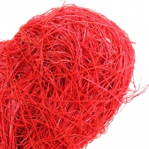 Product Sisal heart 5cm red on stick 24 pcs