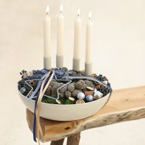 Product Metal candle holder on stick, beige, H11cm, 4 pieces