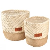 Product Fabric basket Utensilo planter natural cream Ø16cm Ø19cm