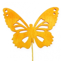 Product Decorative butterflies on wire 3-colored 8cm 18pcs