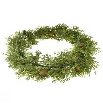Product Artificial fir wreath with cones, Christmas decoration, door wreath, Ø36cm, green