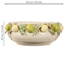 Product Ceramic bowl with lemons – Mediterranean decorative bowl for table & kitchen Ø21.5cm H8.5cm