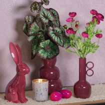 Product Modern, artistic vase with a long neck and round handles for stylish interiors, 24cm