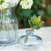 Product Vases bulbous flat glass decorative vases blue Ø9cm H6cm 6 pcs