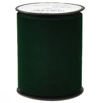 Product Velours Ribbon Green Wide Ribbon Dark Green Velours 100mm 8m