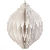 Product Honeycomb Christmas ball paper white FSC Ø15cm H20cm
