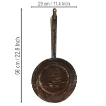 Product Wall decoration metal decorative basket rust decorative pan brown H58cm