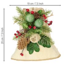 Product Christmas wall decoration, bell, jute, assorted, H20cm, 2 pieces