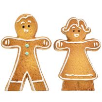 Product Christmas decoration gingerbread man and woman ceramic 16cm 2pcs