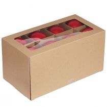 Product Christmas baubles, red glossy glass, tree ornaments, Ø7.5cm, 12 pieces