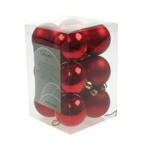 Product Christmas ball plastic red Ø6cm 12 pcs