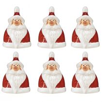 Product Ceramic Santa Claus figure, red and white, 6.4 cm – Festive Christmas decoration – 6 pieces