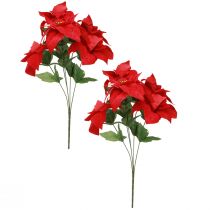 Product Christmas Star Red Artificial L55cm 2pcs