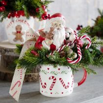 Product Christmas mug ceramic red green cream H9cm 2pcs