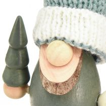 Product Christmas Gnome Decoration Gnome Wood Green Mint H14cm 6 Pcs