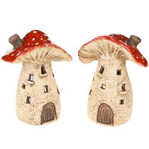 Product Lantern ceramic toadstools autumn decoration H12.5/14cm 2 pcs