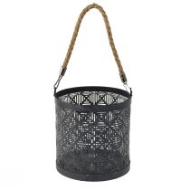 Product Lantern metal decoration lantern handle anthracite Ø16cm 2pcs