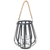 Product Metal lantern with glass, anthracite, Ø23cm, H27cm