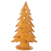 Product Christmas tree lantern, metal decoration in a rustic finish, Christmas H46cm W25.5cm