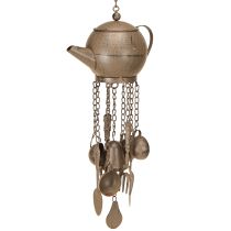 Product Wind chime teapot for hanging dark brown 70cm