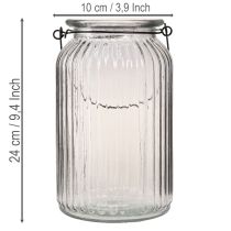 Product Glass Lantern Hanging Windlight with Handle H18cm