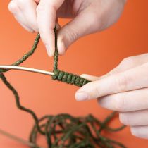 Product Green wool cord with gold thread, 5m x 5mm with wire, for decoration and crafting
