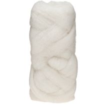Wool roving 10m white