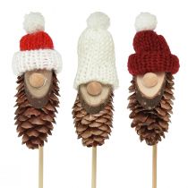 Product Cone gnome with hat flower pin gnome 8cm 12 pcs