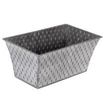 Product Zinc bowl with diamond pattern, 26cm x 15.5cm