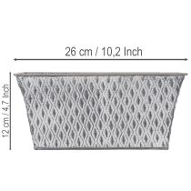 Product Zinc bowl with diamond pattern, 26cm x 15.5cm