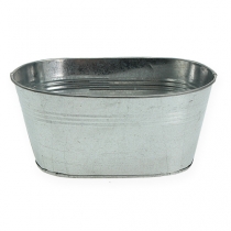 Product Zinc bowl oval silver 21.5cm x 14cm x 10cm 6pcs