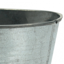 Product Zinc bowl oval silver 21.5cm x 14cm x 10cm 6pcs
