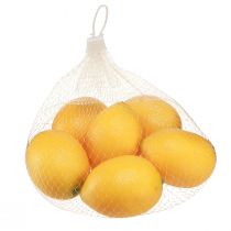 Product Artificial Lemon Decorative Fruits, Plastic, Yellow, for Home Decor and Shop Windows, Ø5.5cm, H8cm, 6-Pack