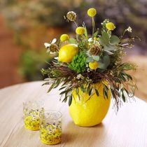 Product Lemon Vase Ceramic Vase Lemons Yellow Mediterranean H19cm