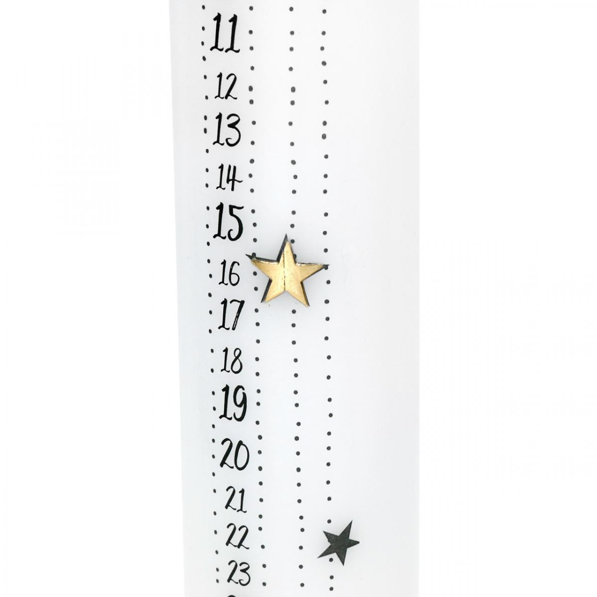Floristik24.co.uk Advent Calendar Candle White Pillar Candle Christmas