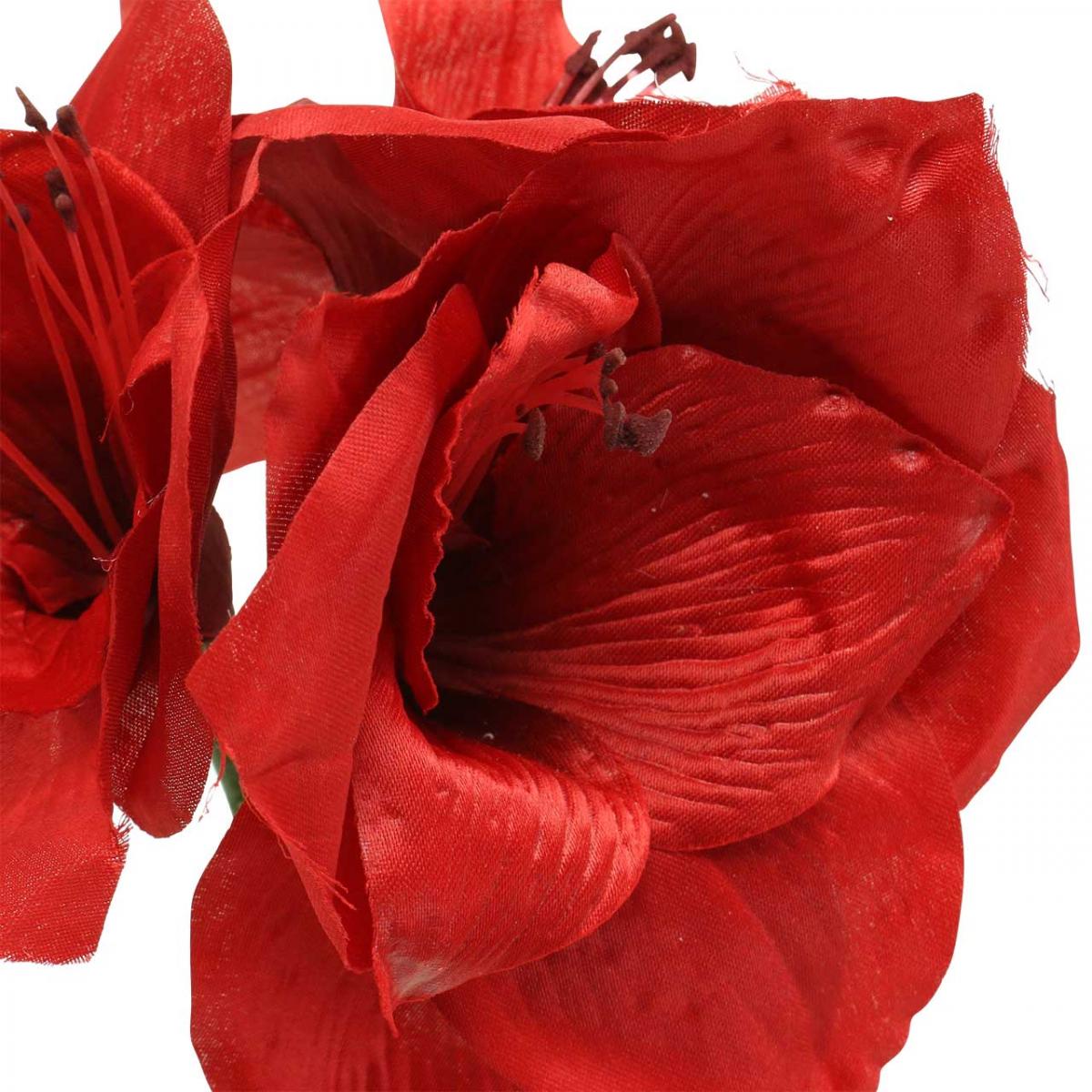 Floristik24.co.uk Amaryllis red artificial silk flower with three