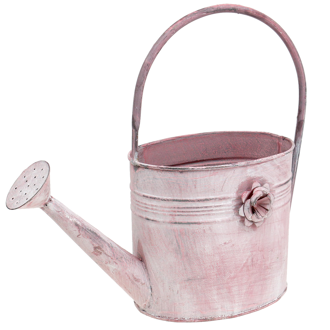 Floristik24.co.uk Decorative watering can made of metal pink L33cm