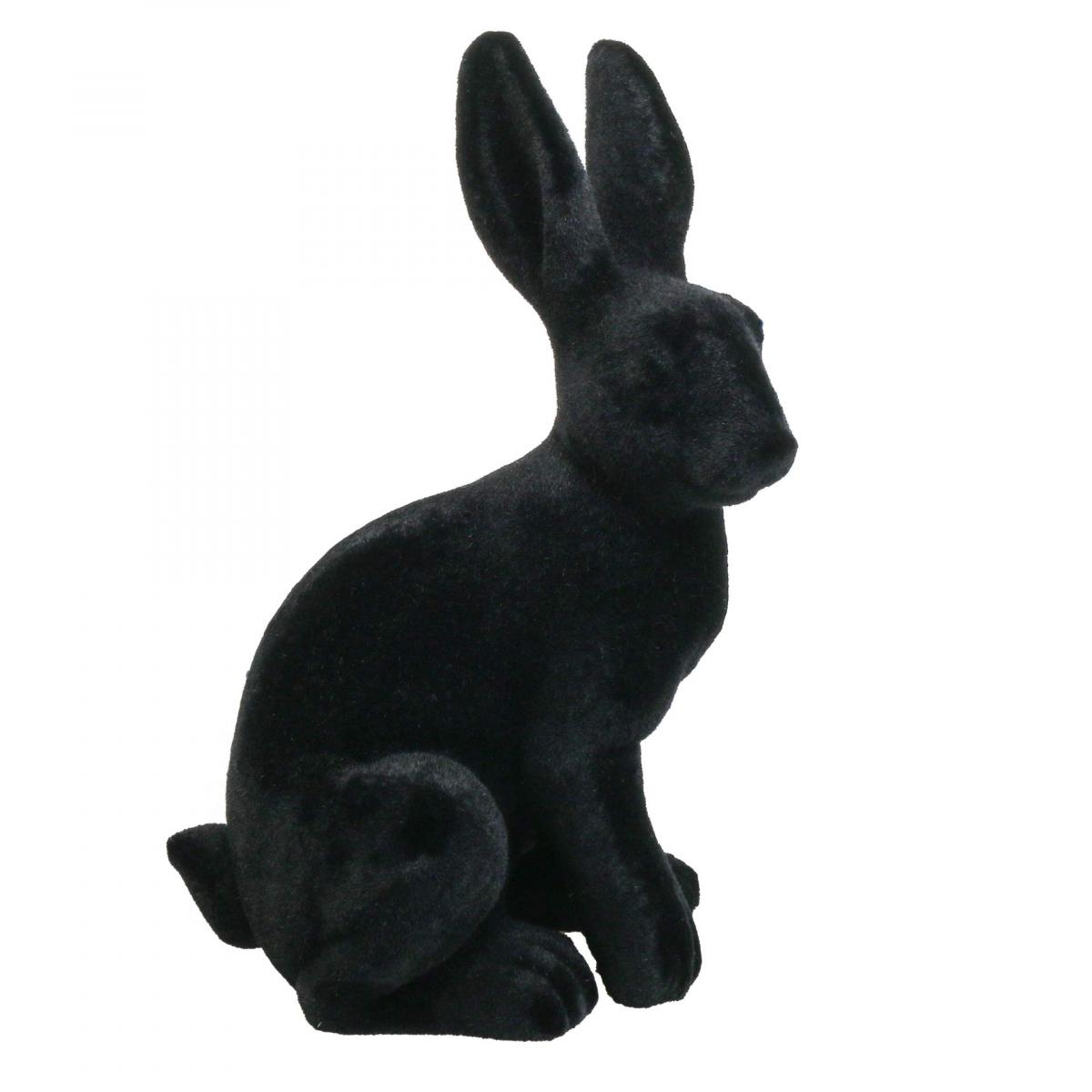 Floristik24 co uk large easter bunny decoration black flocked ceramic