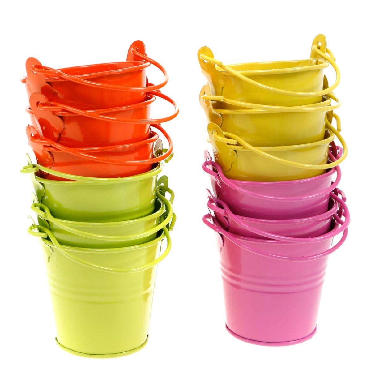 Floristik24.co.uk Decorative bucket colorful metal bucket planter