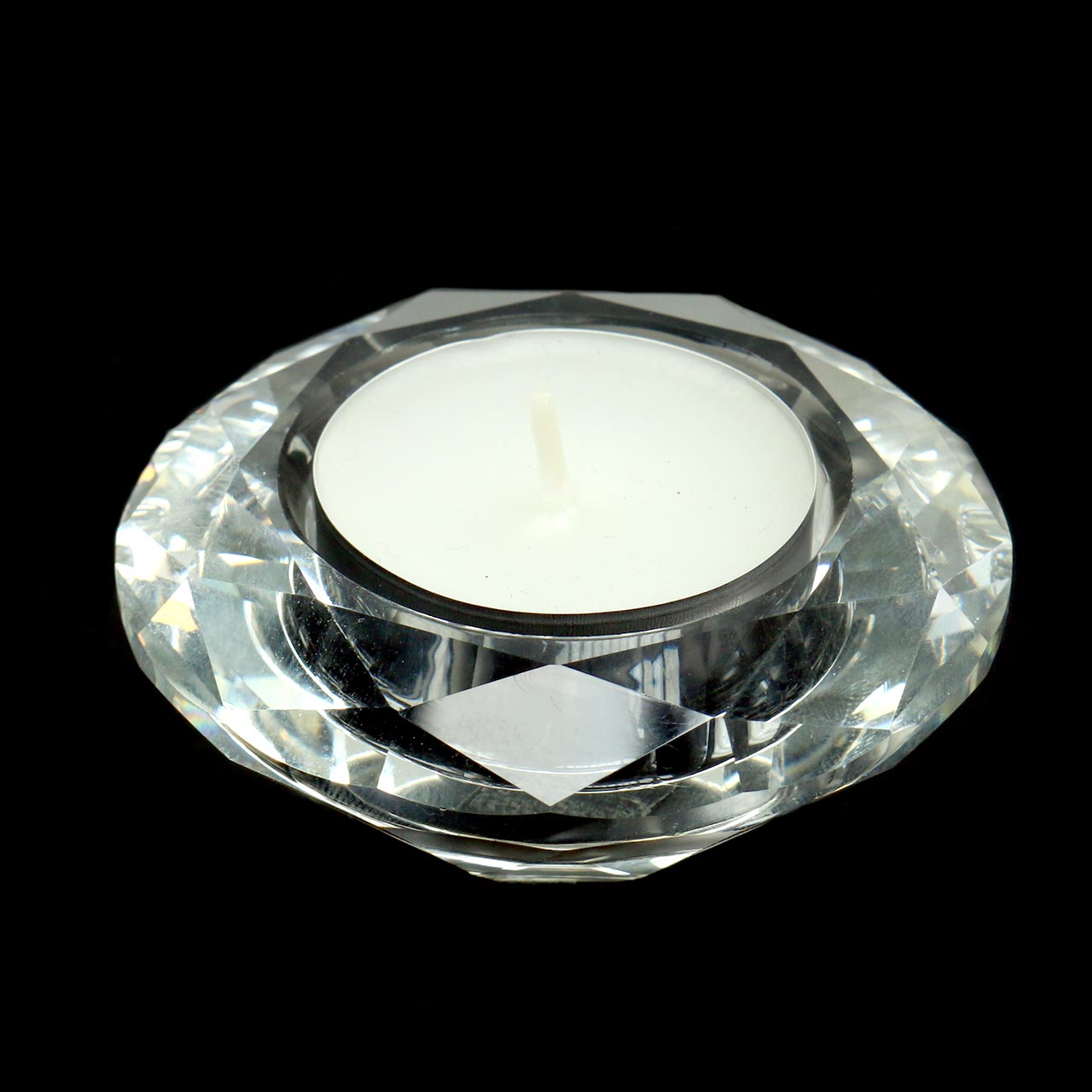Floristik24.co.uk Tealight holder candle holder diamond clear Ø7cm