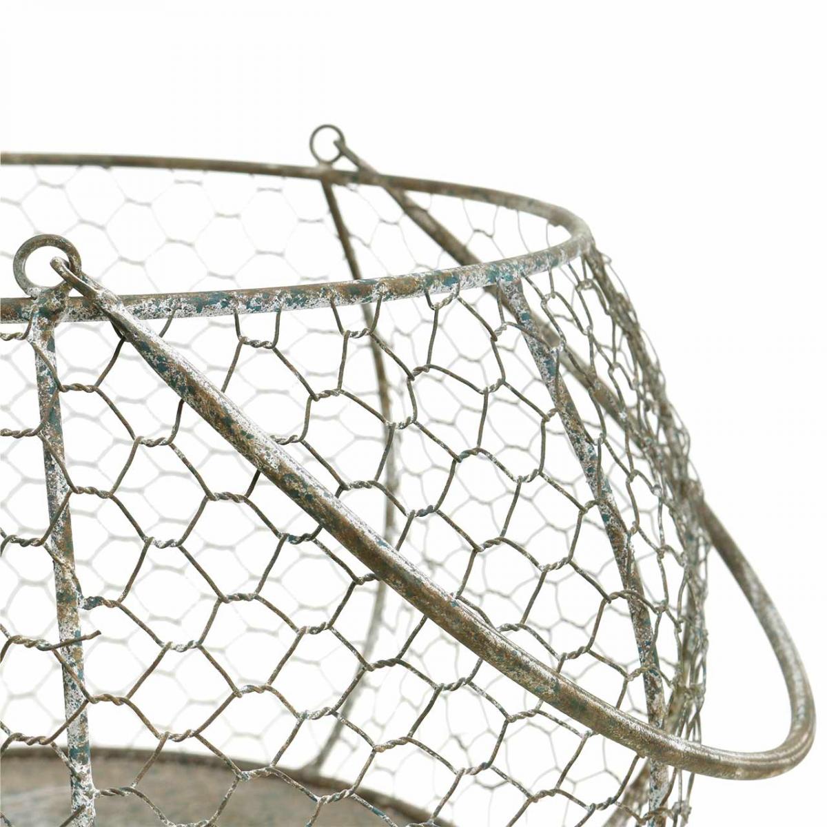 Floristik24.co.uk Wire basket shabby chic wire mesh basket garden decoration Ø37/26cm set of 2