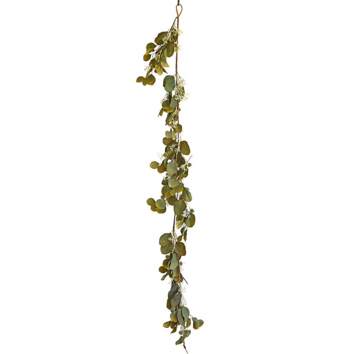 Floristik24.co.uk Artificial eucalyptus garland with thistles autumn