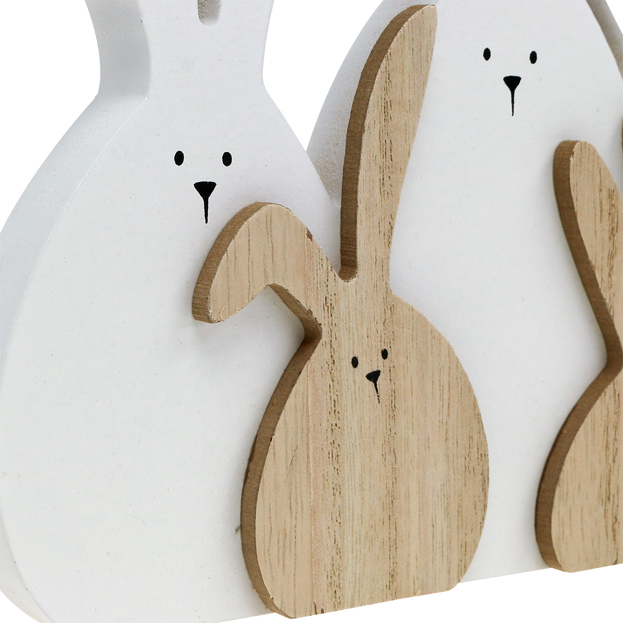 Floristik24.co.uk Wooden rabbit stand White Natural H18.5cm87315
